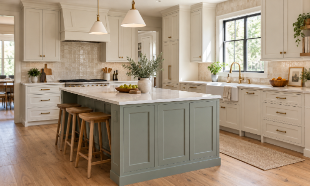 How Recessed Panel Cabinets and Colors Create a Balanced Kitchen Design